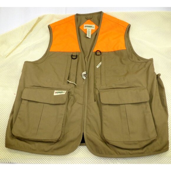 Gander Mountain Other - Gander Mountain Mens Hunting Vest Large Orange & Brown Polyester Cotton Pockets